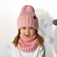 Čiapky detské dievčenské zimné s tunelom - model - 3/752